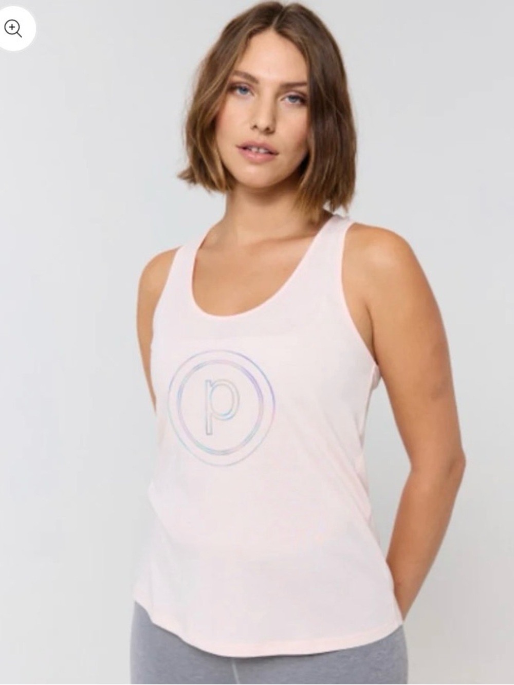 Pure Barre Pale Pink Embossed Logo Tank!  Medium!  EUC!